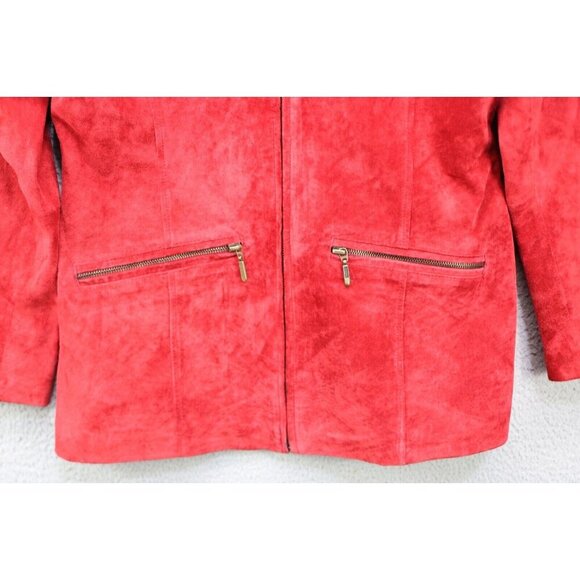 Jessi Lee 100% Leather Red Western Prairie Jacket-Size Medium-Pockets - Picture 3 of 9